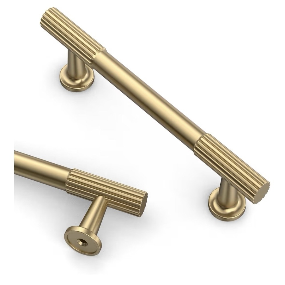 Asidrama 10 Pack 3.75 Inch(96mm) Brushed Gold Cabinet Handles, Kitchen